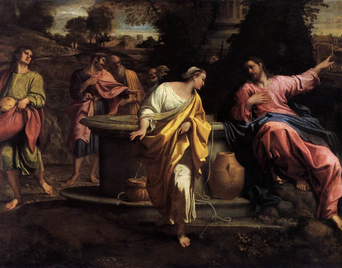 "The Woman at the Well." Annibale Carracci (1560-1609), Italian.