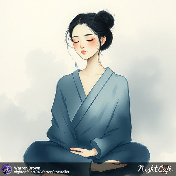 woman meditates