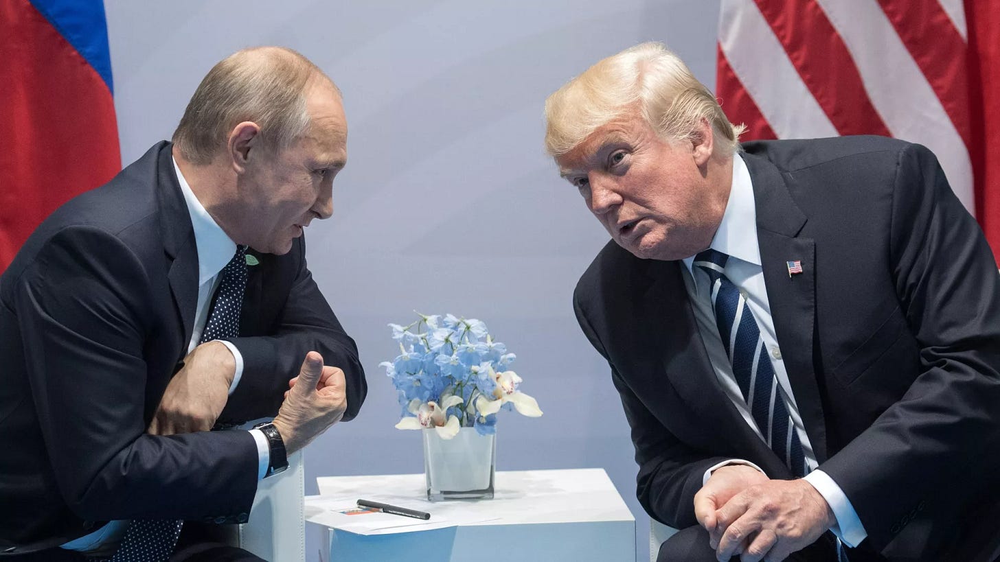Vlagyimir Putyin orosz és Donald Trump amerikai elnök. 2017. július 7. – RIA Novosti, 1920, 2025.10.01.
