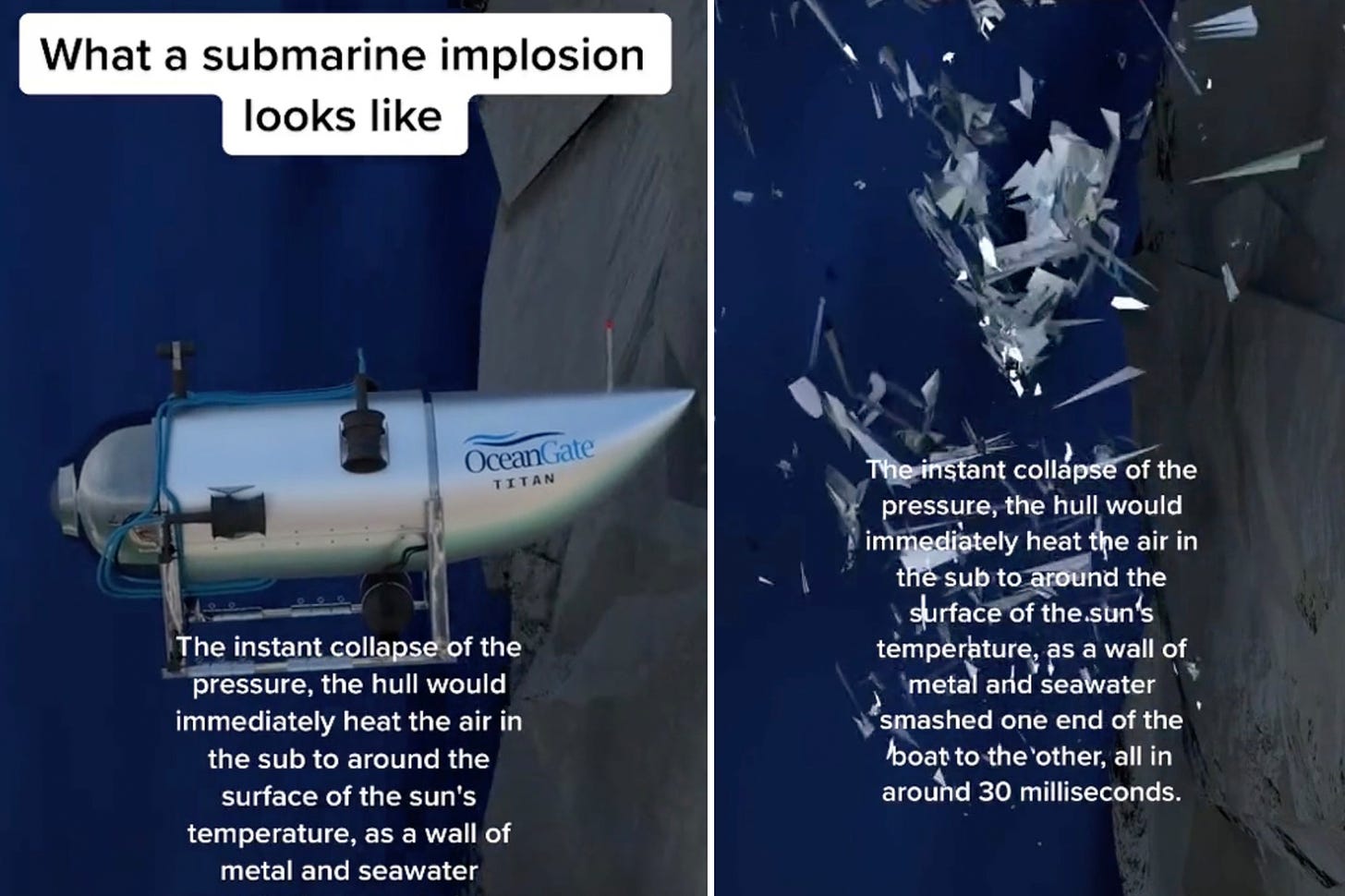 TikTok videos depict what may have happened during Titanic sub's 'catastrophic  implosion'