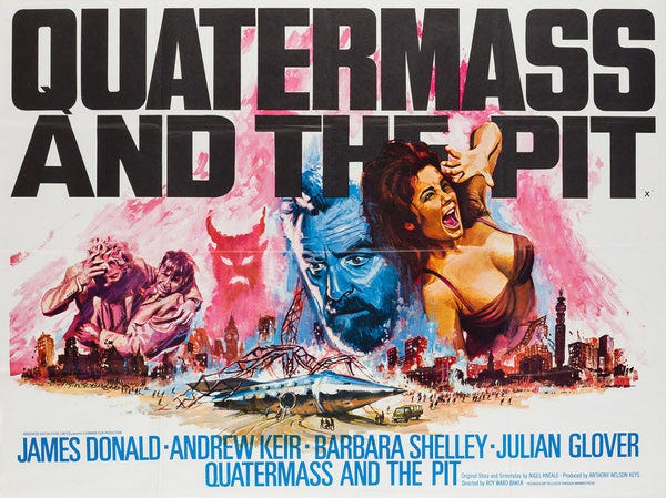 Quatermass and the Pit 1967 UK Quad Film Poster, Tom Chantrell - Orson &  Welles