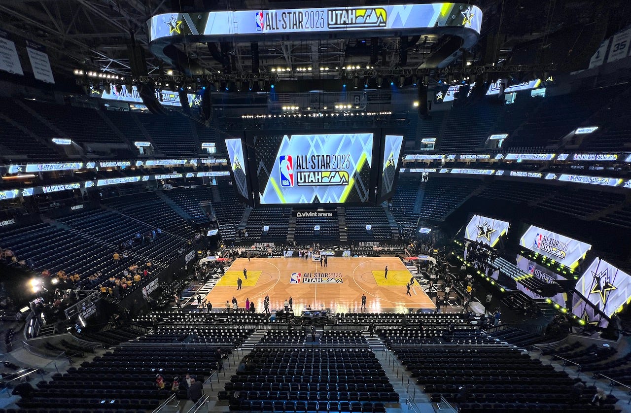 Inside Vivint Arena for the 2023 NBA All-Star Game.