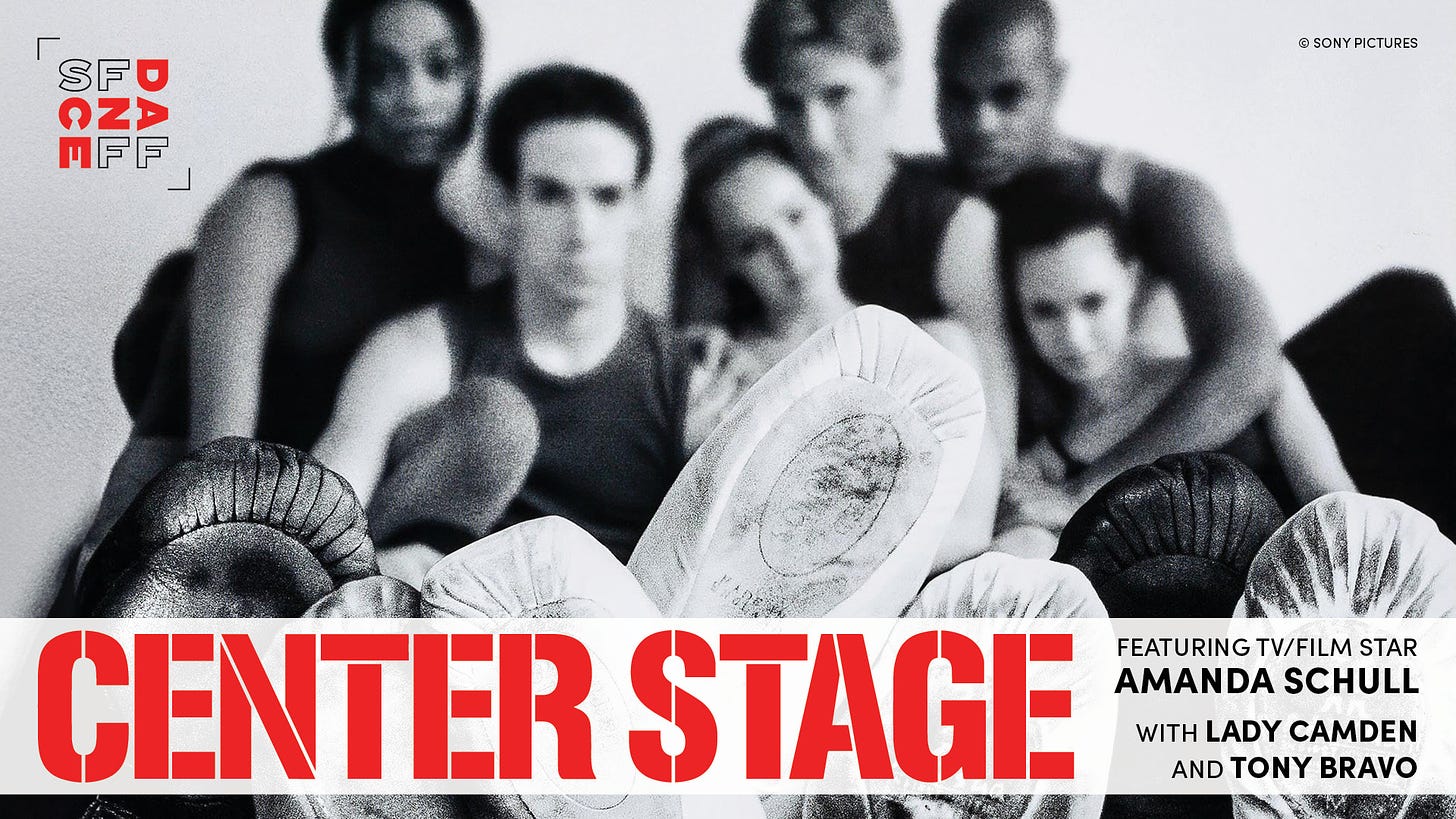 Promotional graphic for "CENTER STAGE"