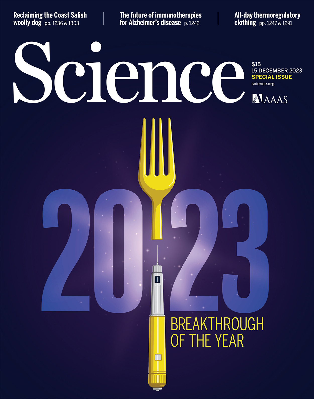 The cover of the 15th December 2023 issue of Science. 