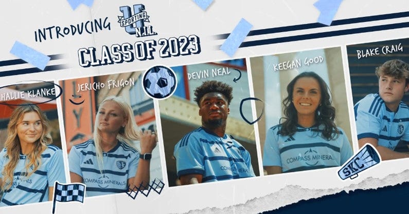 sporting-kansas-city-launches-nil-program-featuring-5-athletes-at-ku-k-state-mizzou-blake-craig-jericho-frigon-keegan-good-hallie-klanke-devin-neal