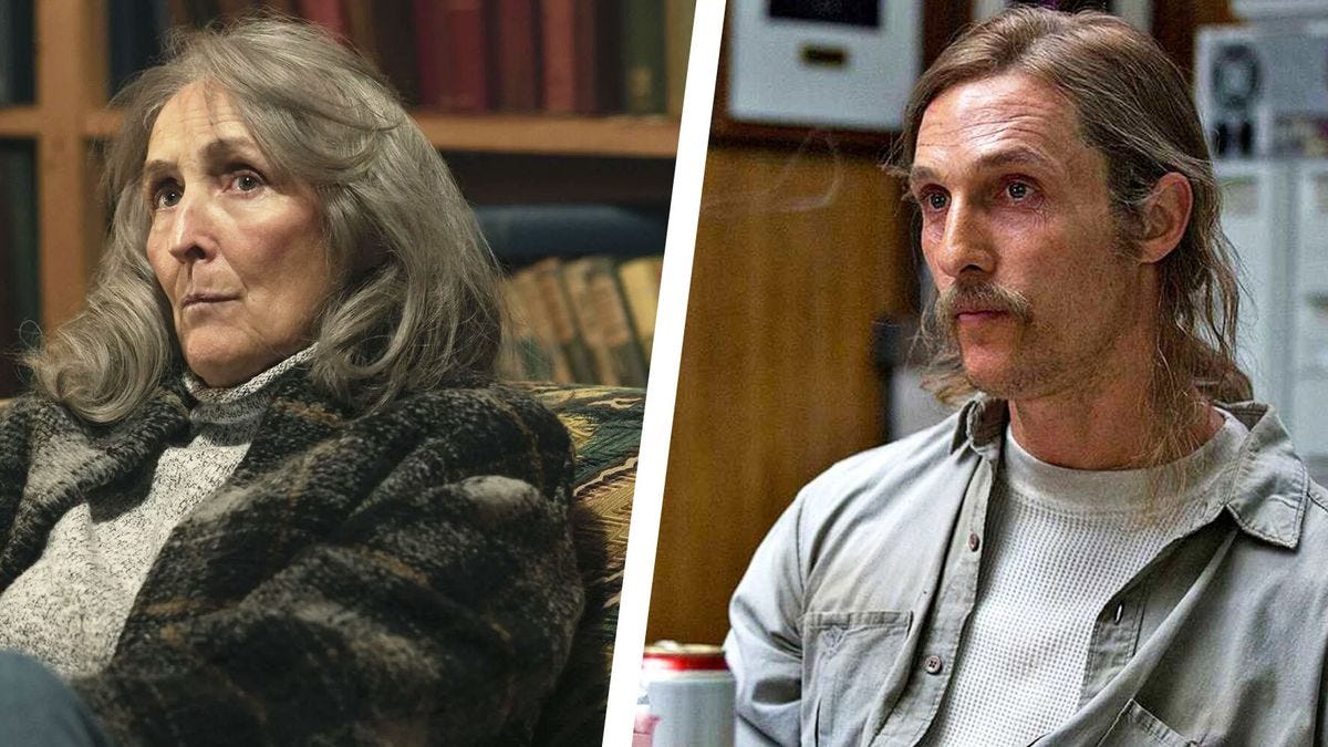 actor Fiona Show from season 4 of true detective, and Matthew McConaughey from season 1 of true detective