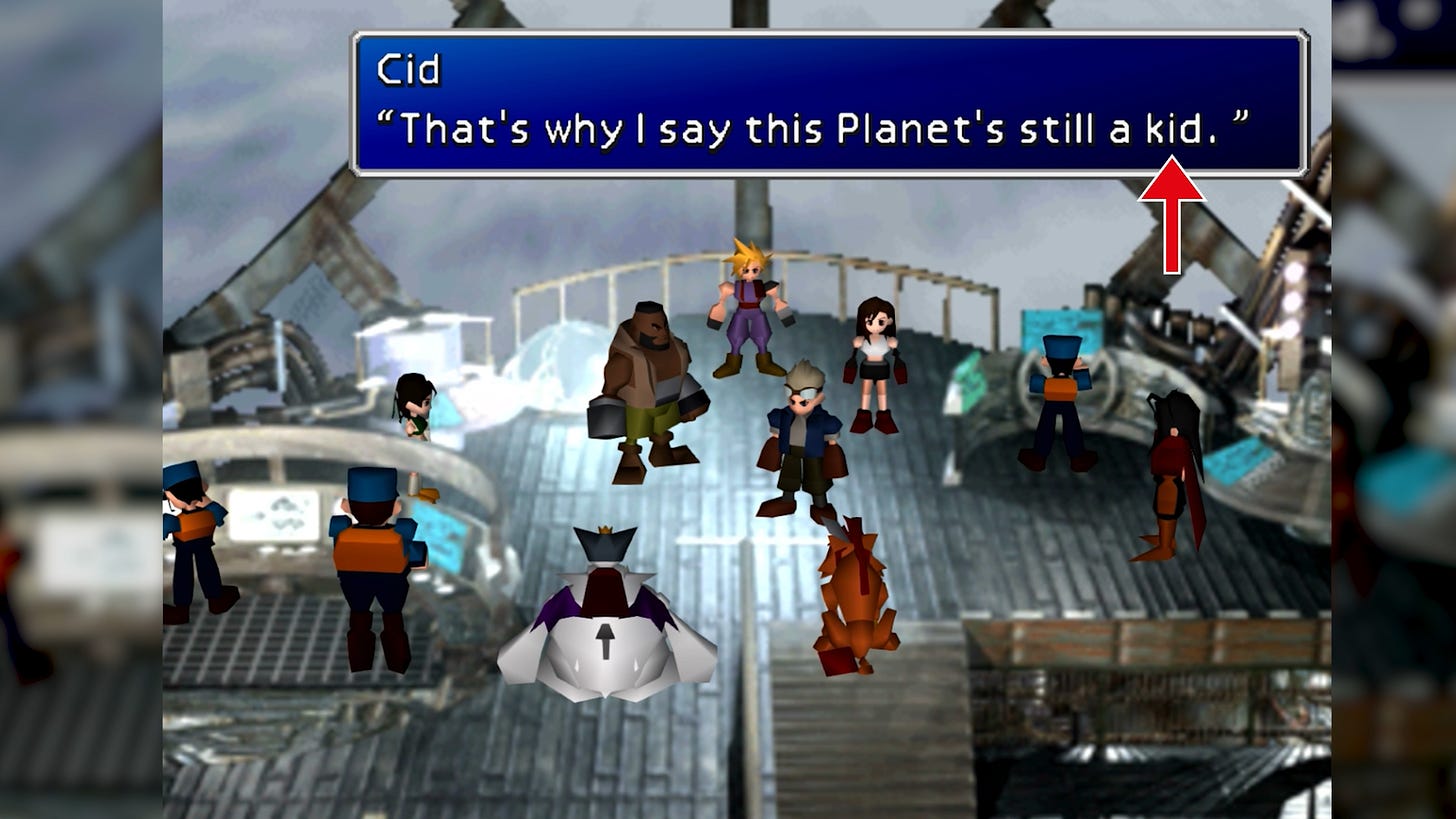 Cid: "That's why I say this Planet's still a kid."