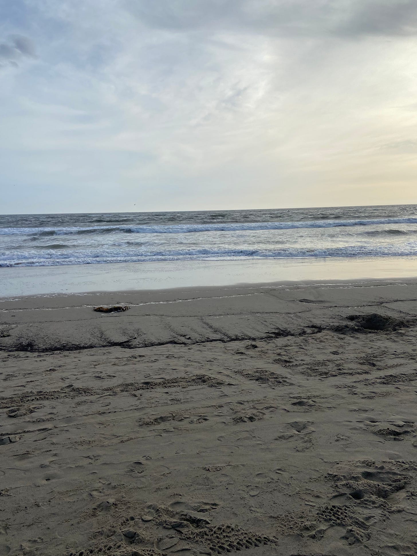 view of the sky and the Pacific Ocean taken from Santa Monica beach