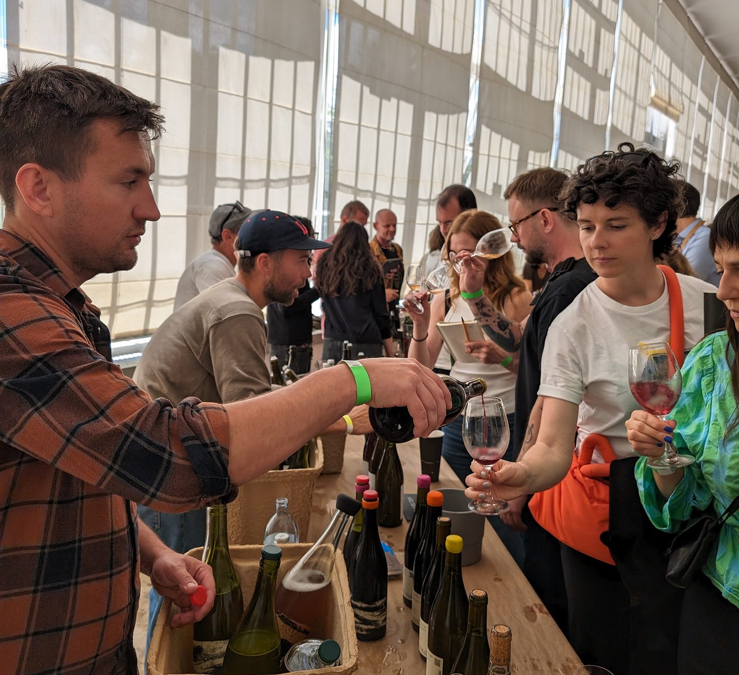 the popular natural wine fair Karakterre in full flow, May 2024, Eisenstadt. Photo (C) Simon J Woolf.