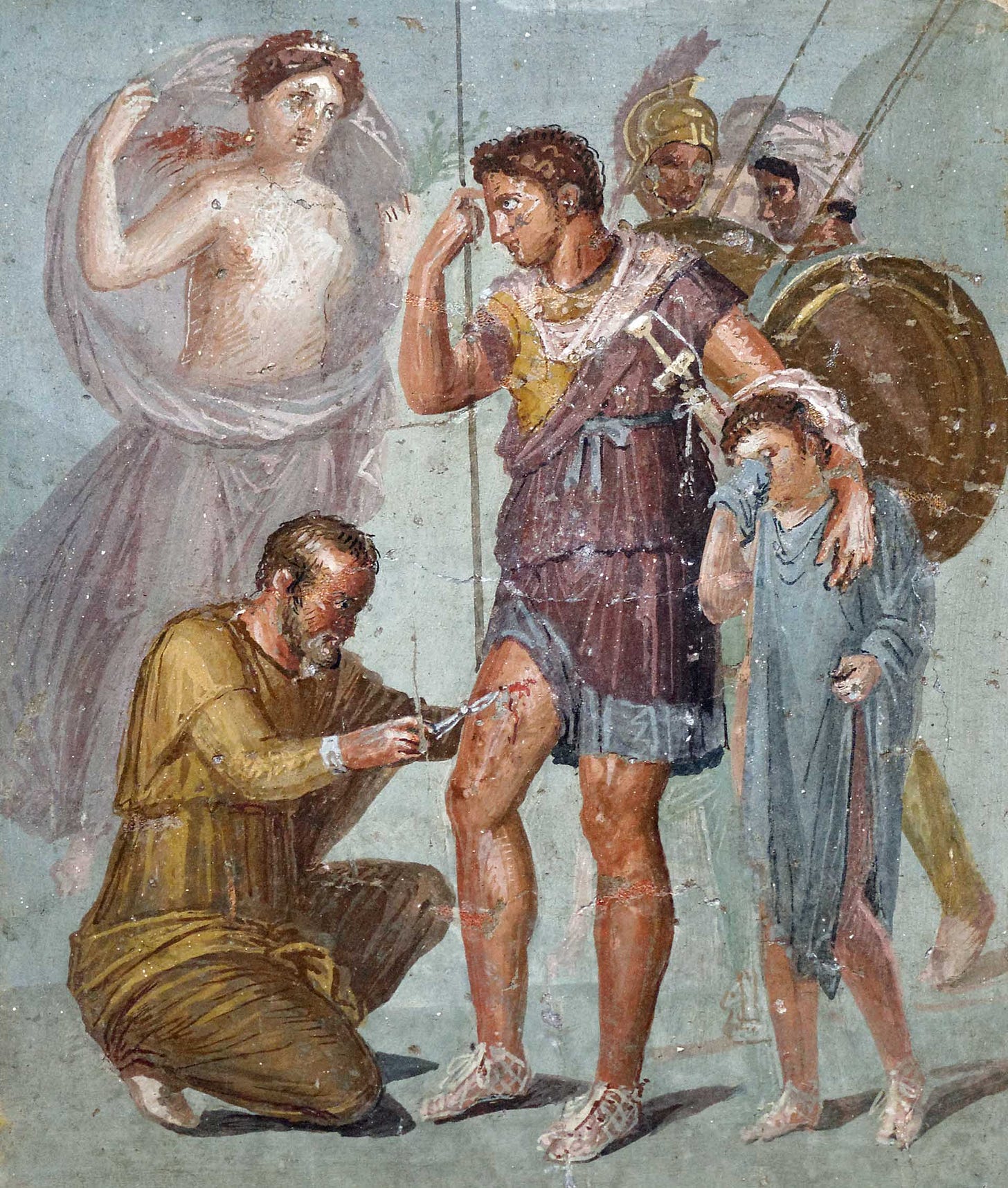Aeneas treated by Iapyx - A fresco inspired by Virgil's Aeneid - Ancient World Magazine Aeneas treated by Iapyx - A fresco inspired by Virgil's Aeneid - Ancient World Magazine