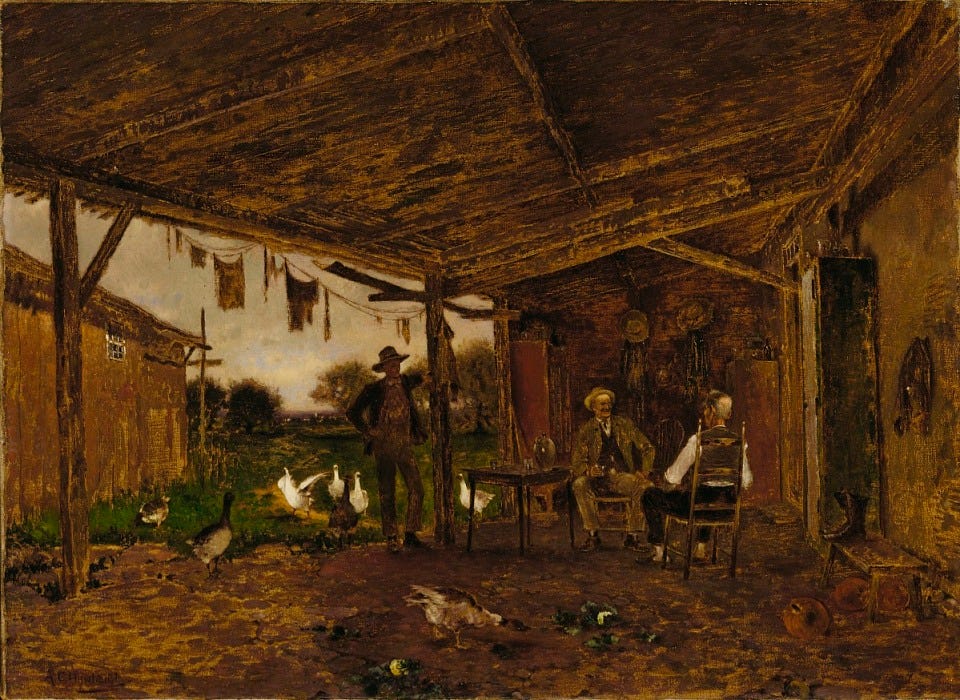 Alfred Cornelius Howland, Friendly Neighbors, ca. 1909, oil on canvas, Smithsonian American Art Museum, Gift of William T. Evans, 1911.5.2