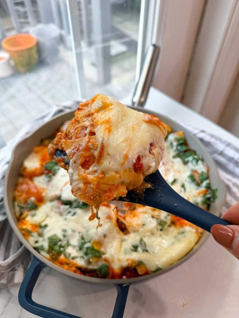 Deconstructed Lasagna with gluten free lasagna noodles