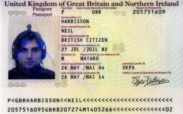 Neil Harbisson Passport