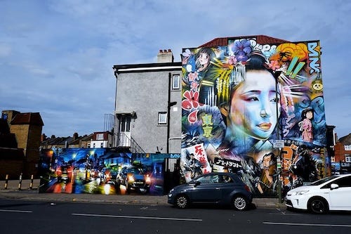 Dan Kitchener mural in Penge London