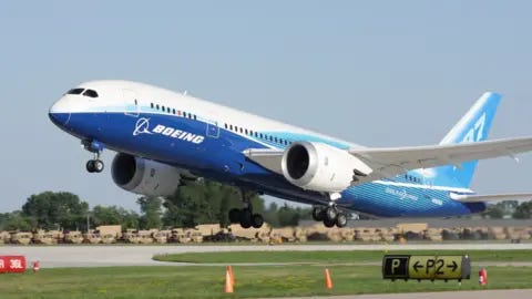 Getty Images Brand new Boeing 787 Dreamliner in factory paint scheme in 2011