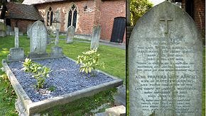 Matthew Arnold's grave at All Saints' Church, Laleham, Surrey.