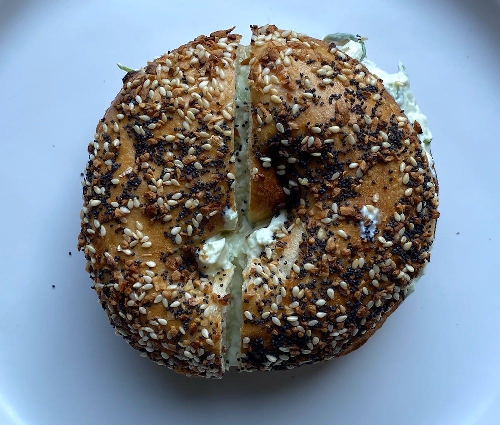 Westman's everything bagel with cream cheese