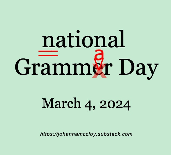 National Grammar Day title with edits