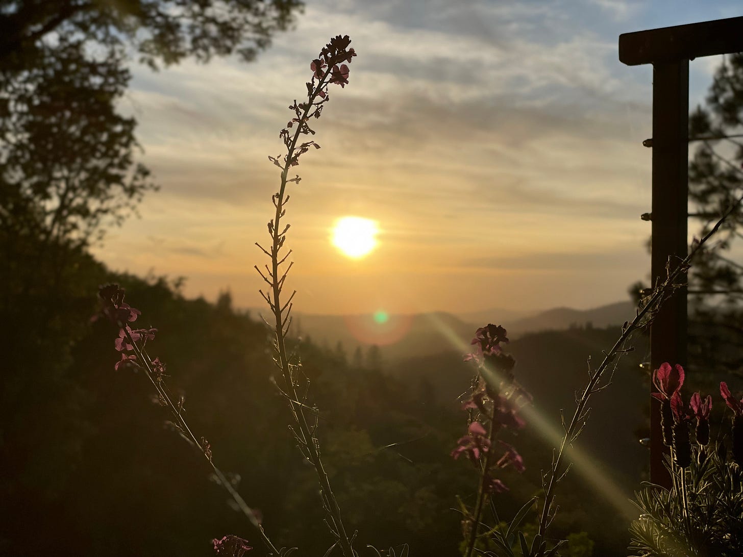 picture of sunset over mountain range