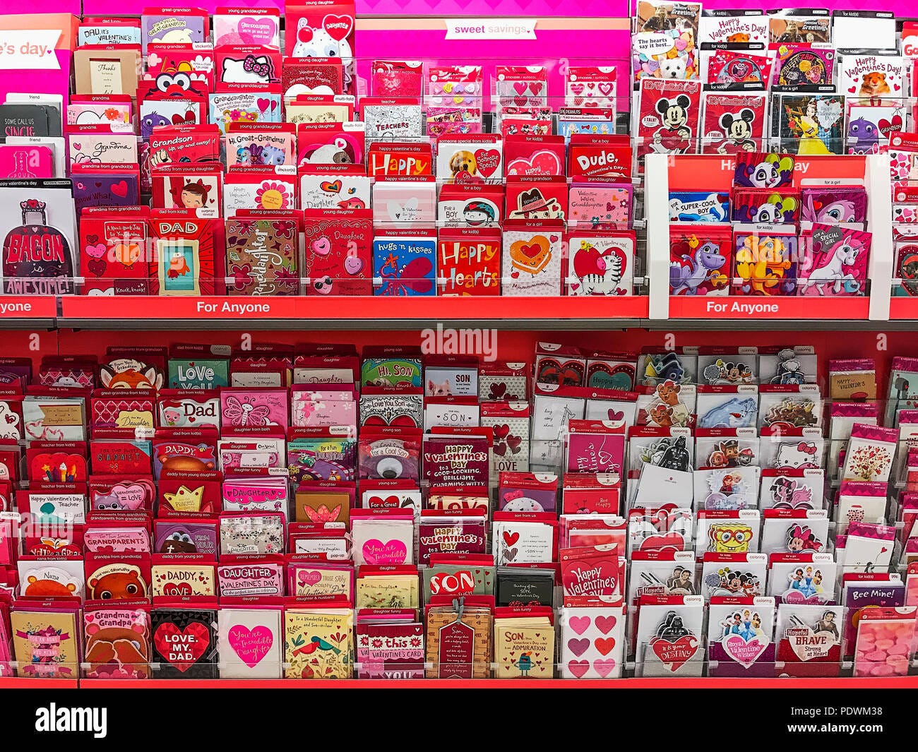 Rack of Valentine cards in a greeting card shop Stock Photo - Alamy