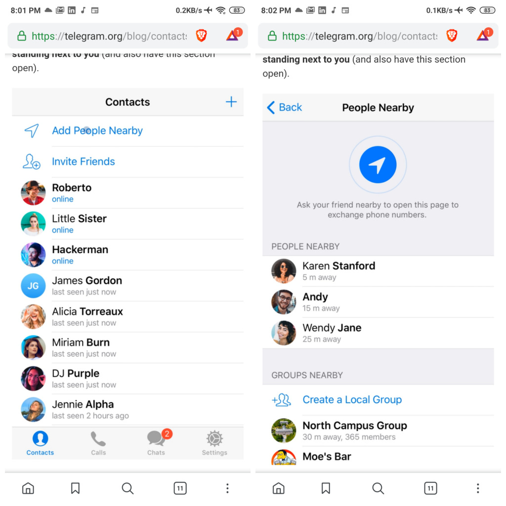 Telegram Update Brings Add People Nearby Feature And More - Dignited