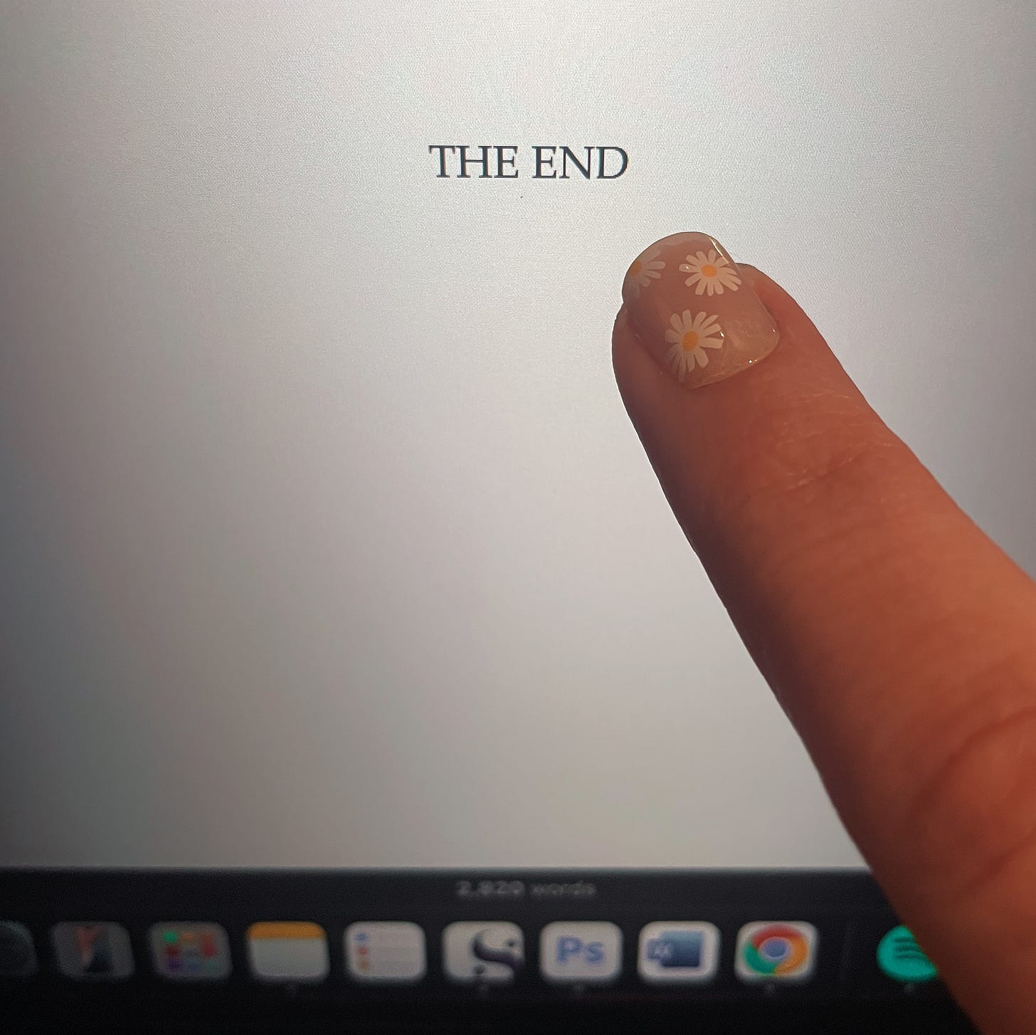 Wrote "THE END" on a new book