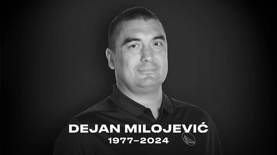 46 évesen elhunyt a belgrádi ex-Európa-bajnok, Dejan Milojevic, Szerbia korábbi második helyezettje, a Golden State Warriors 2022-es NBA-győztese Steve Kerr asszisztenseként.