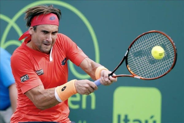 david ferrer powering balls at 2015 miami open masters