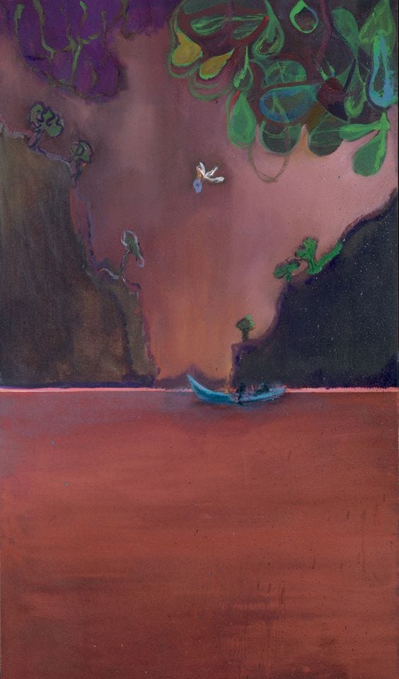peter doig | Peter Doig, Figures in Red Boat , 2005-07, Oil on linen, 250 x 200 cm ...