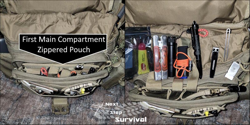 EDC Pack First Main Compartment Zippered Pouch