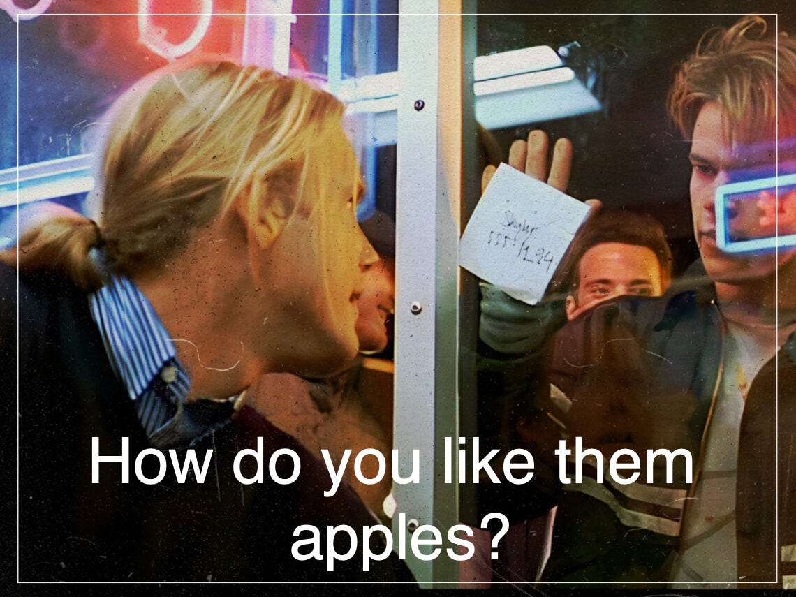 How do you like them apples?- the origin of the most quoted line in 'Good Will Hunting'