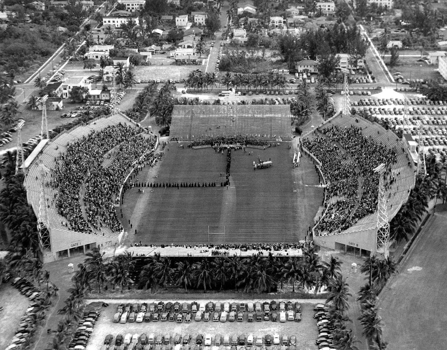 Aerial of Roddy Burdine Stadium on February 26, 1946.