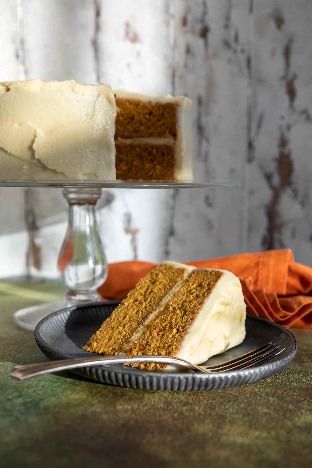 Pumpkin Cake With Maple Cream Cheese Frosting