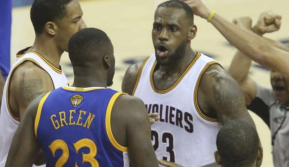 lebron james altercation with draymond green nba finals 2016