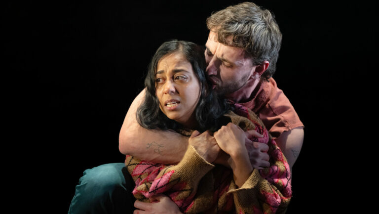 Anjana Vasan as Stella and Paul Mescal as Stanley in A Streetcar Named Desire. He is gripping her from behind, while she looks on in terror. Anjana Vasan as Stella and Paul Mescal as Stanley in A Streetcar Named Desire. He is gripping her from behind, while she looks on in terror.