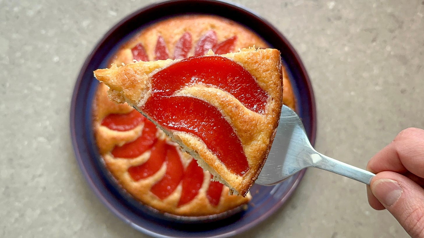 Quince and vanilla bean cake slice.