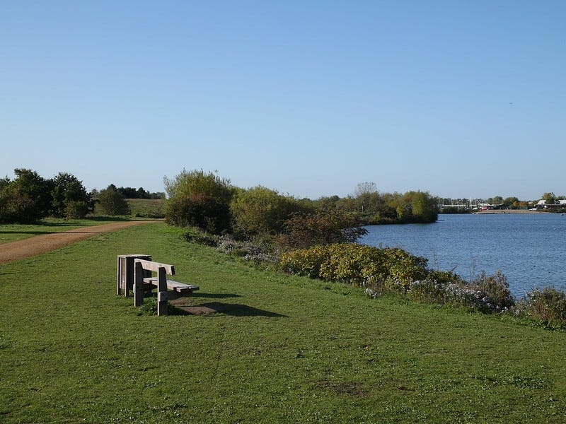 The lake at Fairlop Waters — photo by Terry Freedman