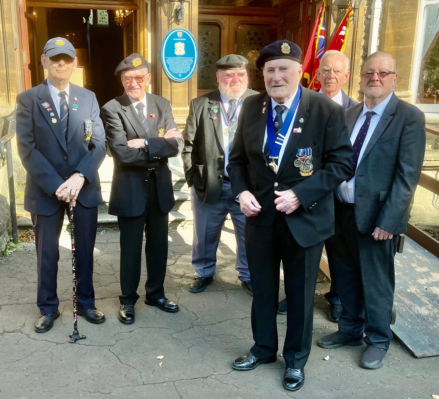 EARLY ARRIVALS: DES FARNHAM,  JOHN EVANS,  ALAN SPEIGHT (NEWPORT MNA), TONY MEADE, AND KEITH WALKER, ALL MNA (WALES) AND ONE UNKNOWN