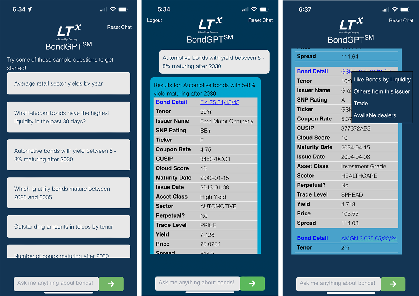 BondGPT mobile app demonstration