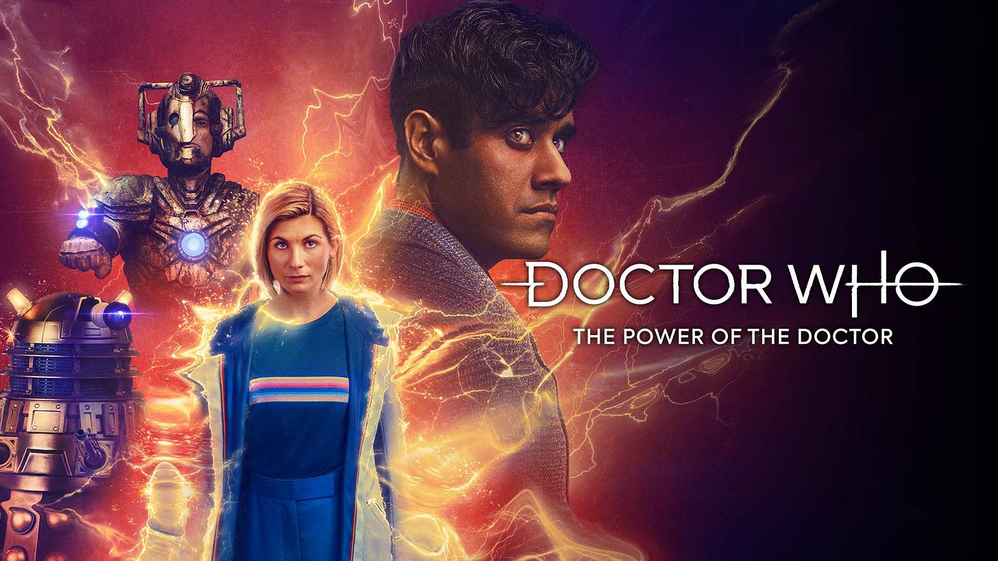 This image shows the BBC's one-sheet poster for the Doctor Who Centenary Special "The Power of the Doctor." This image shows the BBC's one-sheet poster for the Doctor Who Centenary Special "The Power of the Doctor."