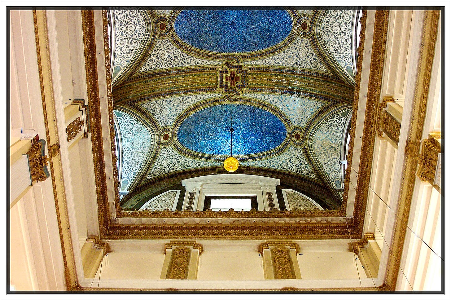 The Tiffany mosaic ceiling at Marshall Field's in Chicago.