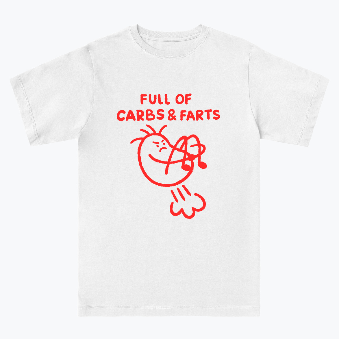 Carbs & farts - Front of Essentials Classic Tee in White