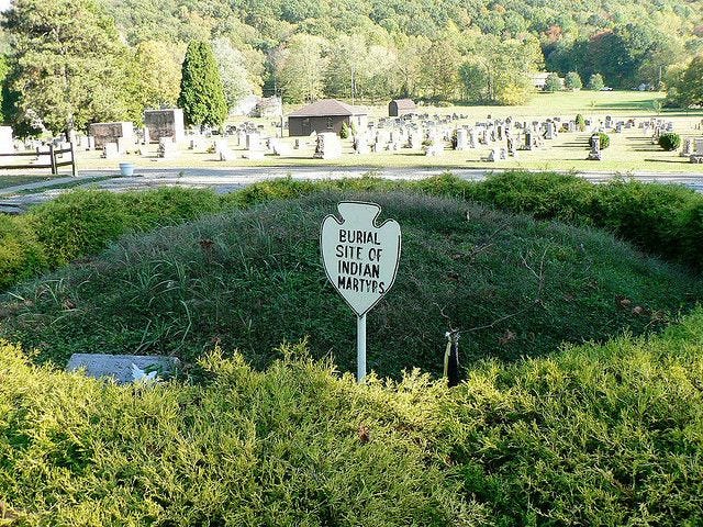 Burial site of Indian martyrs in Gnadenhutten, Ohio