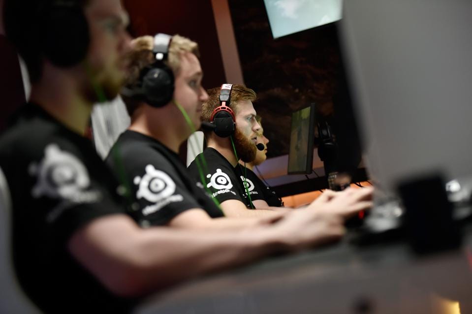 Esports players participating in the PUBG Pan-Continental tournament on July 14 in Las Vegas. (Photo... [+] by David J. Becker/Getty Images)
