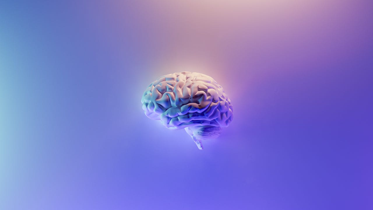 Brain concept on blue background