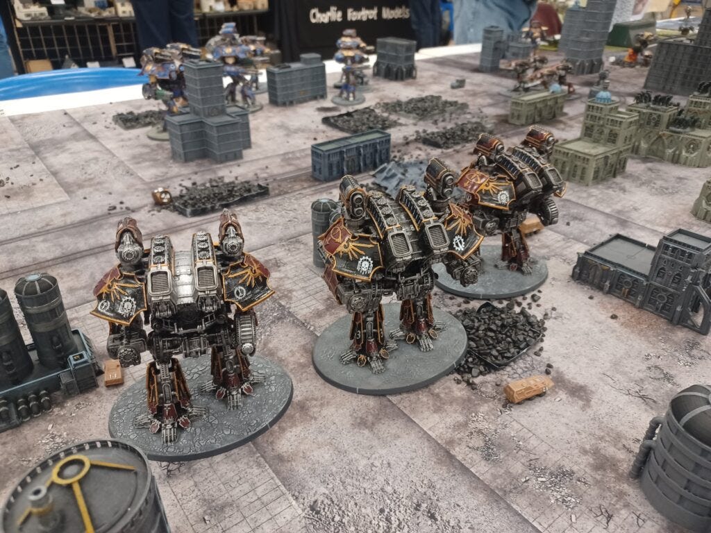 A trio of Traitor Warlord Titans!
