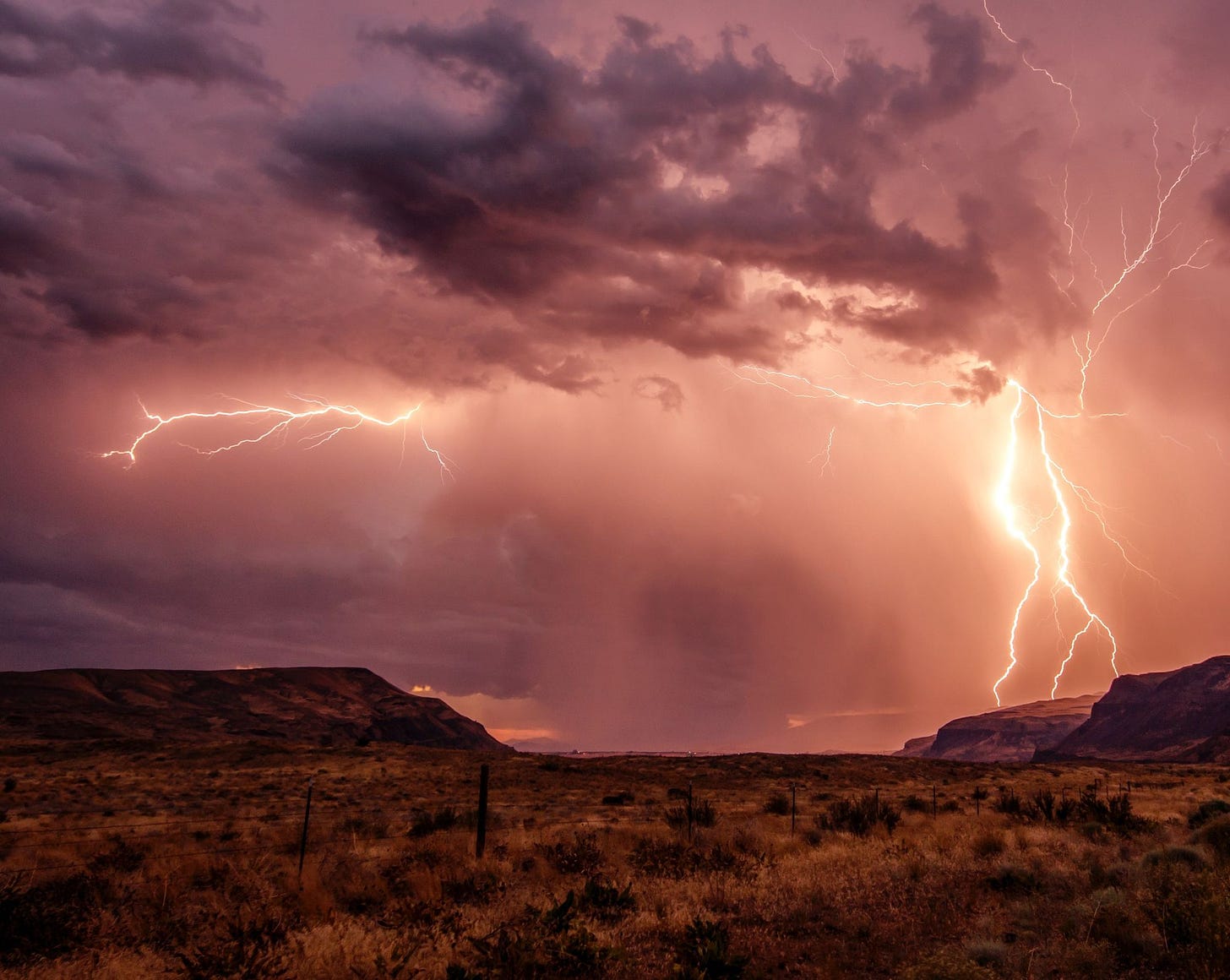 Photo of desert lightning via Pexels 