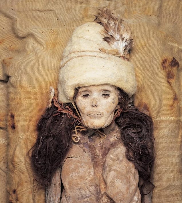 a mummified woman