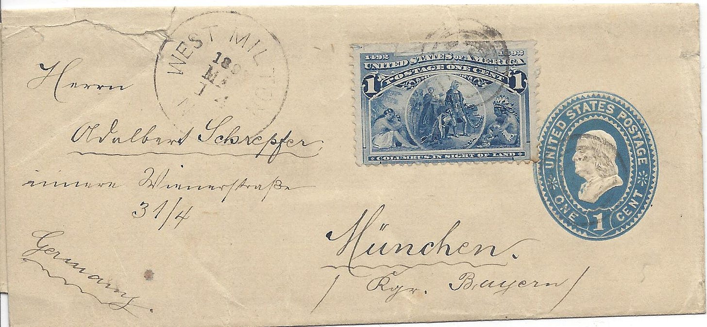 1893 wrapper from US to Germany