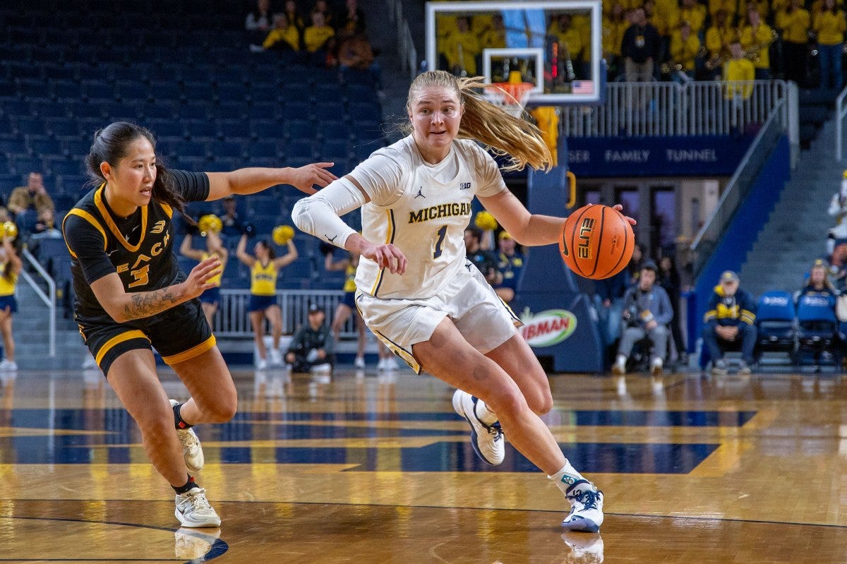 Olivia Olson's third quarter play helps Michigan slip by Belmont